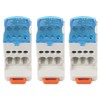 3Pcs Din Rail Distribution Box, UKK-80A Terminal Block Distribution Box