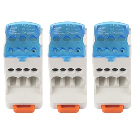 3Pcs Din Rail Distribution Box, UKK-80A Terminal Block Distribution Box Electric Wire Connector Universal Power Junction Box