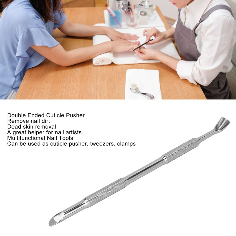 Cuticle Pusher Dual Sided Stainless Steel Slip Resistant Manicure Pedicure