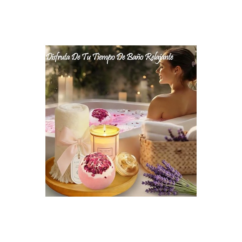 Regalos de Cumpleaños para MujerCanasta de SPA Relajante-Paquete de Cuidado