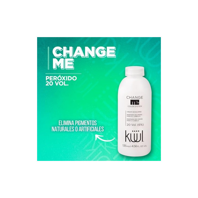 KÜÜL Change Me Peróxido Crema 20Vol Aclara Cabello, Elimina Pigmentos