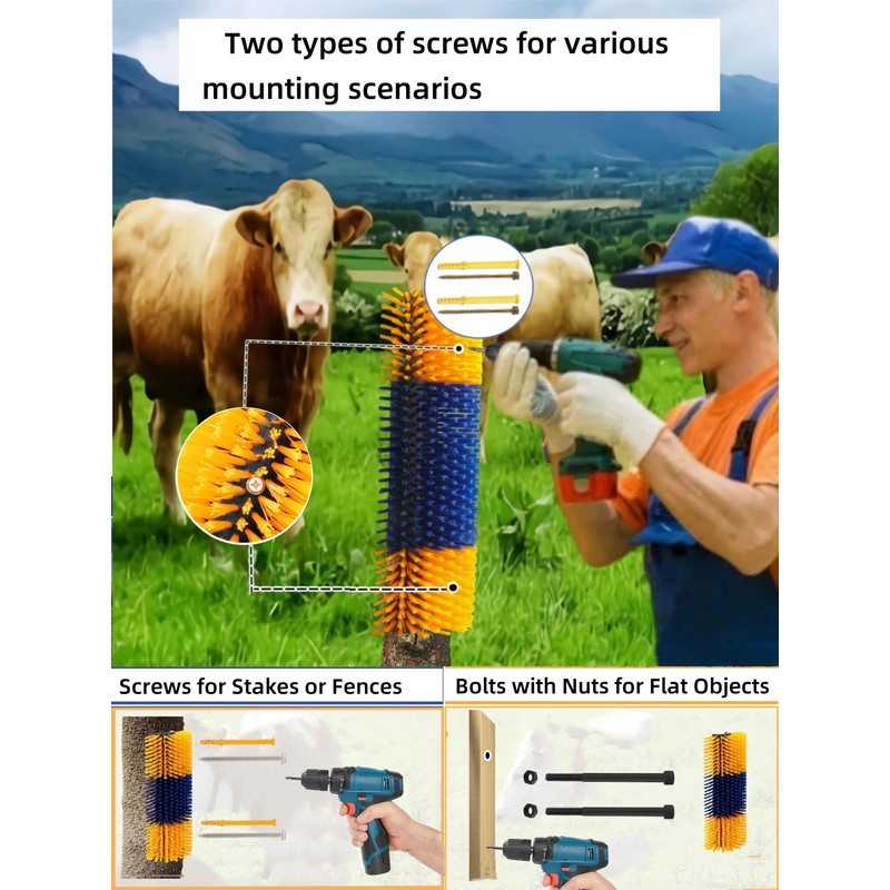 Livestock Scratching Brush 2 Pack, Itch Relief Goat Scratching Post