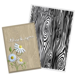 Glodecart Tree Annual Ring Background Embossing Folder, Plastic Textured Impressions Tree Wood Grain Embossing Folder Template for Card Making Fall Scrapbooking Paper Craft Album Stamps DIY Décor