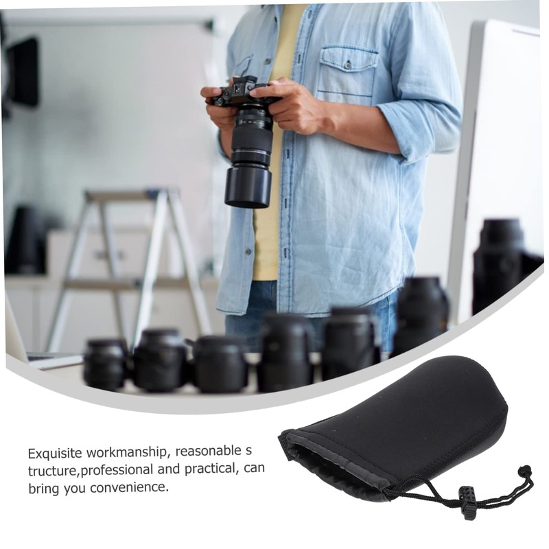 Tofficu 2PCS Shockproof Neoprene Camera Lens Pouch for DSLR Compact