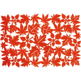 Primitives by Kathy Felt Table Placemat - Orange Fall Leaves 17.5 Inch x 11.5 In