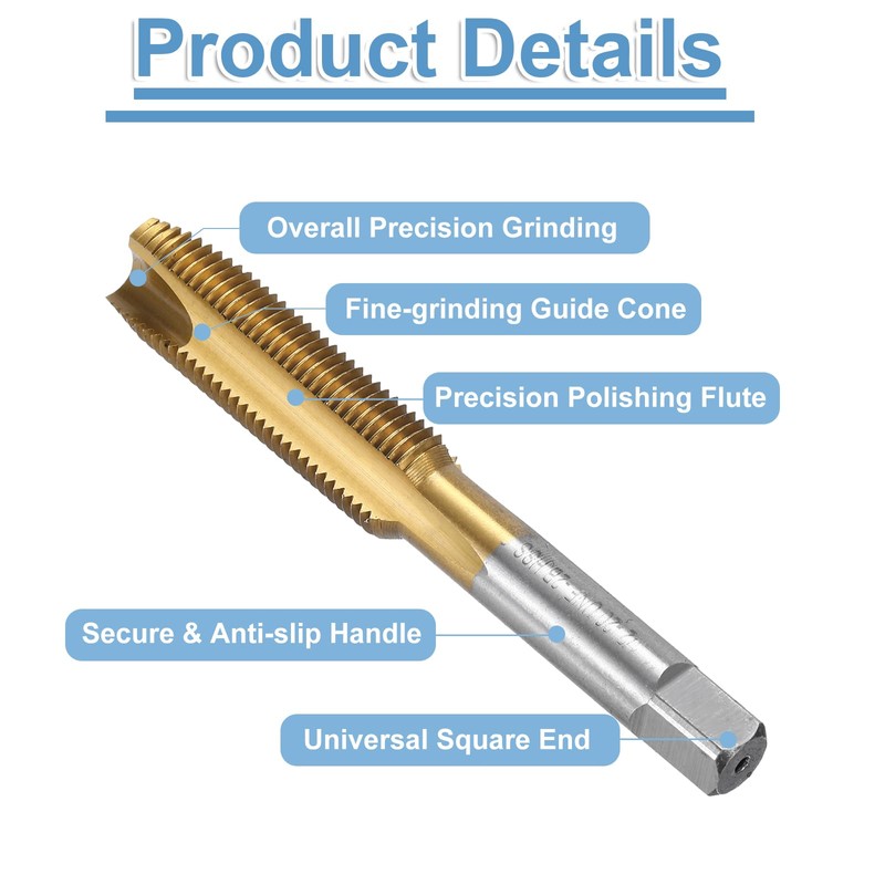 sourcing map Spiral Point Plug Threading Tap 1/2-20 UNF Thread,