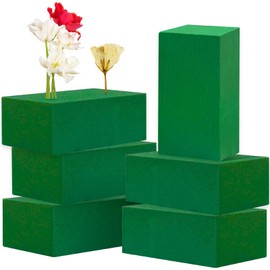 6 Pcs Flower Foam Blocks,Green Plant Foam,Wet & Dry Green Floral Foam for Flower Arrangements,Birthdays,Home Decorations,Garden,Wedding(5.5"L x 3.1"W x 1.7"H)