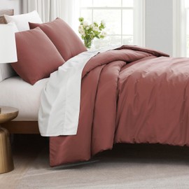 Southshore Fine Living, Inc. Oversized Twin/XL Duvet Cover Set Premium Brushed Microfiber Bedding Easy-Care, Wrinkle-Resistant Zipper Closure Includes 1 Twin Duvet Cover & 1 Pillow Sham, Marsala
