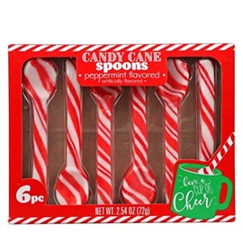 KRE Edible Candy Spoons Peppermint 24pcs For Hot Chocolate Party and Coffee, Bulk Christmas Flavor, Birthday Goody Filler Stocking Stuffers 4 Boxes of 6 Pack with Suplezorm as Bonus