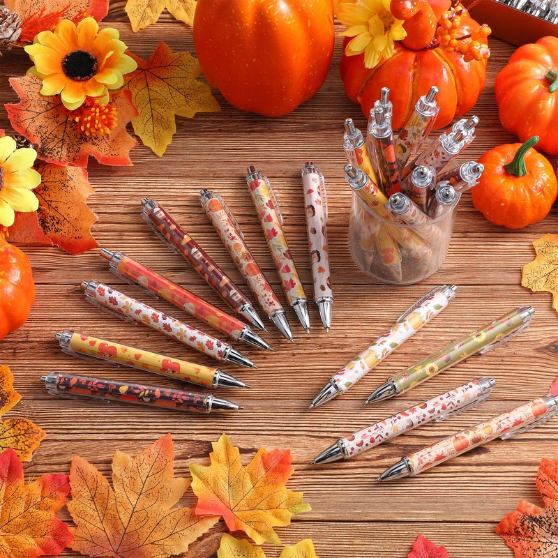 Kosiz 48 Pcs Fall Ballpoint Pens Bulk Gifts Favors Maple