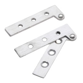 4Pcs Door Pivot Hinges, 360°Rotating Hidden Door Hinge 7-Shape Hinge Stainless Steel Concealed Hinges Cabinet Door Screen Fittings 100mm