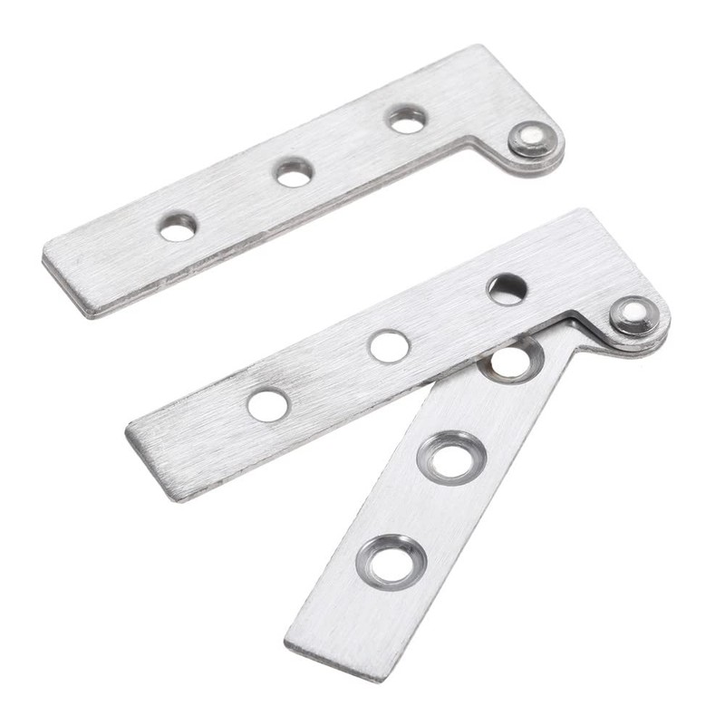 4Pcs Door Pivot Hinges, 360°Rotating Hidden Door Hinge 7-Shape Hinge