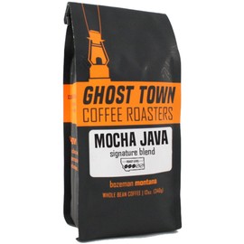 Ghost Town Coffee Roasters "Mocha Java" Medium Roasted Whole Bean Coffee - 12 Ounce Bag