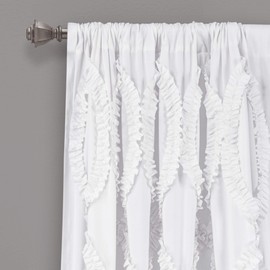 Lush Decor Single Window Curtain Panel White 95 by 54-inch