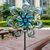 39" Dolphin Wind Spinners Metal Windmill Garden Stake,Ocean Theme Outdoor