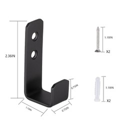 YuanbaoTt Garage Wall Hooks for Screws, Coat Hooks, Coat Hooks, Black Wall Mount Hooks with and Screws for Ladders, Garden, Power Tools, Jackets, Coats, Towels
