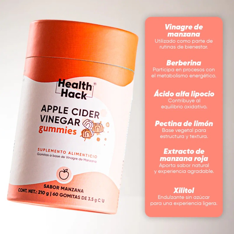 Gomitas De Vinagre De Manzana 60 Gomitas 1 Mes Health
