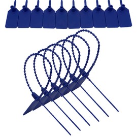 JAVIKA 1000pcs Plastic Tamper Seal Tags, Cable Labels, Pull-Tite Security Seal, Zip Ties, Cord Labels for Luggage Tag, Electronics, Cable Management Ties, Fire Extinguisher Tags-(9.2 inch, Blue)