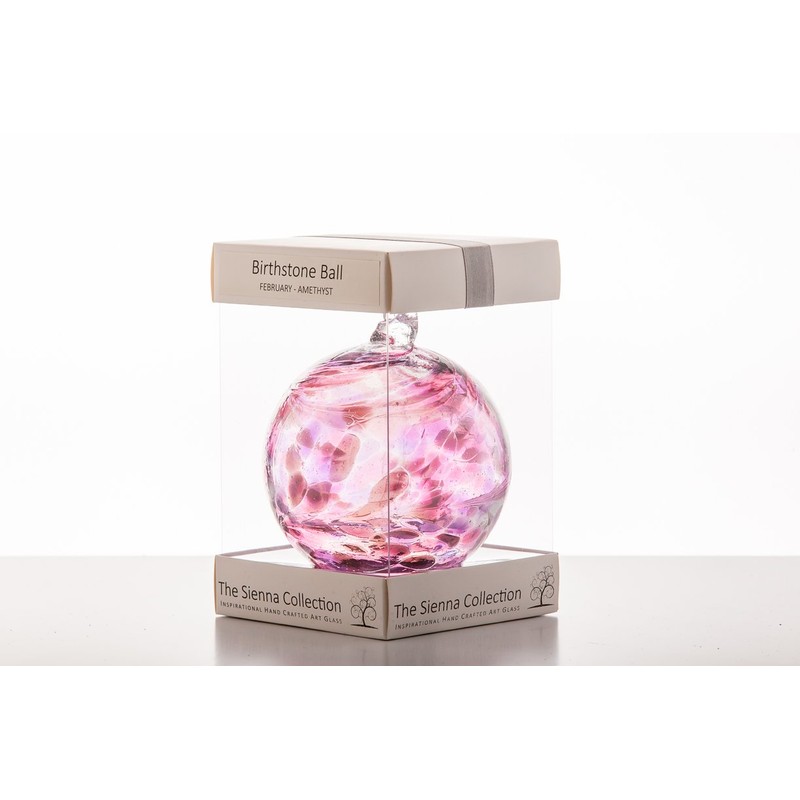 Sienna Glass BB10FEB February Birthstone Friendship Ball, Amethyst
