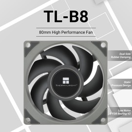 Thermalright TL-B8 CPU Fan Computer Case Fan Quiet 4pin PWM PC Fan, 80mm Silent Cooler Fan, 2200RPM Speed, CPU Cooling Fan
