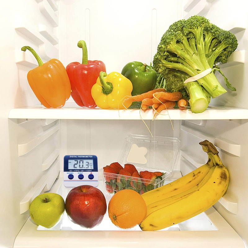 AMTAST Fridge Thermometer Freezer Thermometer Digital Refrigerator Thermometer in-Outdoor Alarm