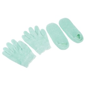 Mikinona Gel Gloves Socks Moisturizing Foot Mask Gloves Kit White Cotton for Women Overnight Use Random Style