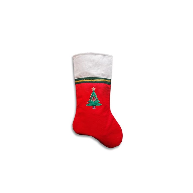 The Masonic Exchange Square and Compass Tree Embroidered Christmas Stocking