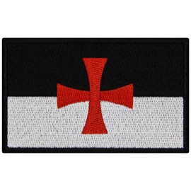 EmbTao The Templars Crusaders Knights of Cross Flag Patch Embroidered Applique Iron On Sew On Emblem