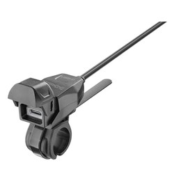INTERPHONE - Kit Alimentazione da Manubrio Tubolare Moto Presa USB type C with Interruzione di Corrente - Cappuccio di protezione - Output DC 5V- 2A - Cavo 170 cm