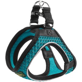 HUNTER Hilo Comfort Harness for Small Dogs, with Mesh Material and Reflective Elements, Turquoise, S–M