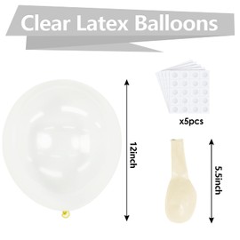 Bezente Bezente Clear Balloons Latex Party Balloons - 100 Pack 12 inch Round Helium Transparent Balloons for Wedding Baby Shower Birthday Bubble Party Decoration