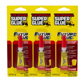 Super Glue: Original Future Glue, 0.07 OZ - Heavy Duty, Strong Glue for Plastic, Wood, Rubber, Ceramic Repair, and More, 3 Packs