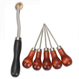 Set di 5 punzoni + rotella dentata per segnare il cuoio 4564.