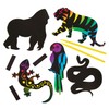 Baker Ross AG801 Jungle Animal Scratch Art Magnets (Pack of