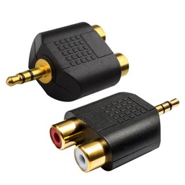 Sairps 3.5 mm TRS to Dual RCA Female, 3.5mm Stereo Male to Dual RCA Female Audio Headphone Jack Adapter-2 Pack