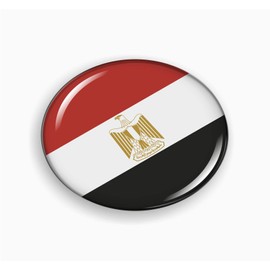 Flag of Egypt | 3D Domed CAR Emblem Badge Sticker Flexible Round