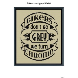 Unbranded Bikers don't grey blanket pattern,50x60" written and graph included