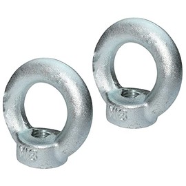AERZETIX - C49735 - Set of 2 - Ring Nuts - M18 - Ring Crane Eyelets - Galvanised Steel - Metric Thread - DIN 582-850 kg - Colour Silver