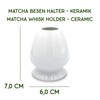 MATCHA PASSION Kusenaoshi White Ceramic Broom Holder for Japanese Tea