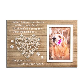 VILIGHT Dog and Cat Memorial Gifts - Paw Prints Sympathy Picture Frame for Pet Loss - 4x6 Inches Photo