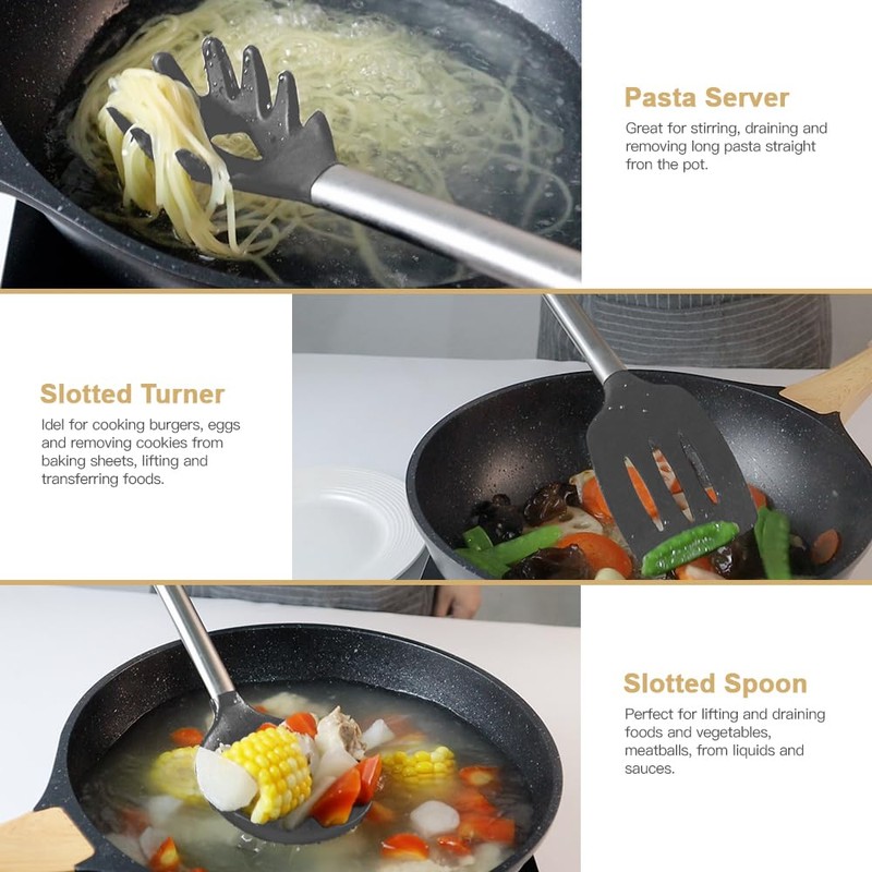 Kitchen Utensil Set-Silicone Cooking Utensils-33 Kitchen Gadgets & Spoons for