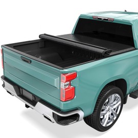 Soft Roll Up Truck Bed Tonneau Cover Fit for Chevy Silverado/GMC Sierra 1500 New Body 2007-2026, Fit for Chevy Silverado/GMC Sierra 2500 3500 HD 2007-2019, with 6.6 ft Bed Without Multi-Flex Tailgate