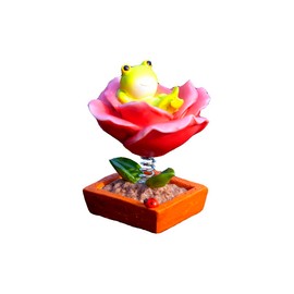 Gemmia Miniature Fairy Garden Statue for Car Decoration - Quiet Flower Frog
