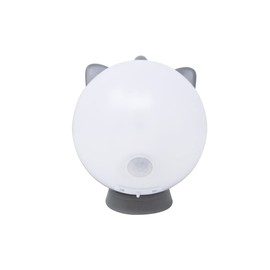 Musashi Night Light Motion Sensor Indoor Portable Light Battery Powered Rechargeable Kitten Night Light Gray WAM-052GR
