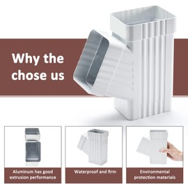 VYH Downspout Gutter for Y Connector 3X4,Square Downspout Diverter White Rain Gutter Downspout Accessory Stainless Steel Gutter Y Connector Rainwater Drainage (Fits 3 X 4 inches)