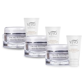 Vivo Per Lei Facial Peeling Gel - Face Peel with Dead Sea Minerals - Gentle Exfoliating Gel for Face - 4.05 Fl Oz - Pack of 3