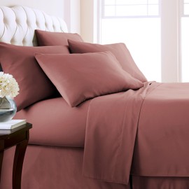 Southshore Fine Living, Inc. 6 Piece Queen Deep Pocket Sheet Set, Ultra Soft Microfiber Sheets with 21" Deep Queen Fitted Sheet, Oversized Flat Sheet, Queen Pillowcases Set of 4, Marsala