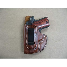 Azula Gun Holsters IWB in The Waist Band Leather Concealed Carry Holster for S and W Smith and Wesson M and P Shield EZ 380 Pistol TAN Left Hand