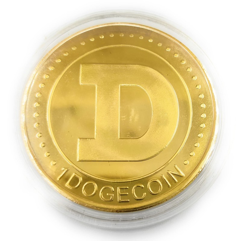 Promotech 24K Gold Plated 45mm Diameter Dogecoin MEMECOIN Coin Collectible