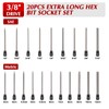 EMENTOL 20PCS 3/8-Inch Drive Hex Bit Long Socket Set, Allen